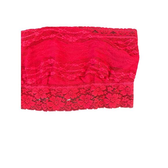 Free People Intimately Women's Red Lacey Floral Bandeau Bra Size Medium - Picture 5 of 6